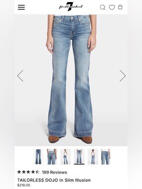 NWOT 7 For All Mankind Tailorless Dojo, Size 26